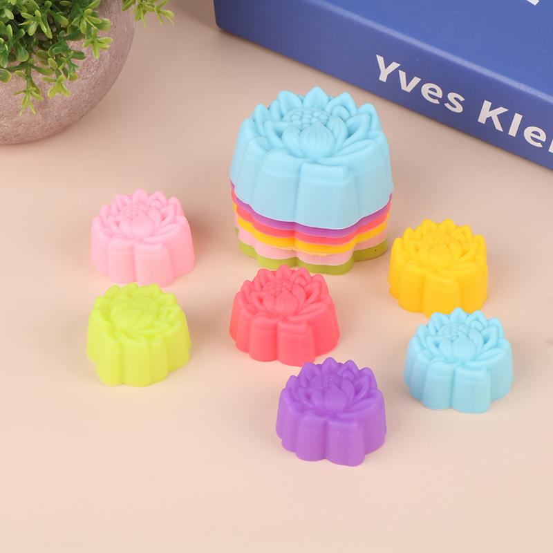 Lot de 5 moules en silicone antiadhésifs et réutilisables en forme de lotus (3/5 cm)