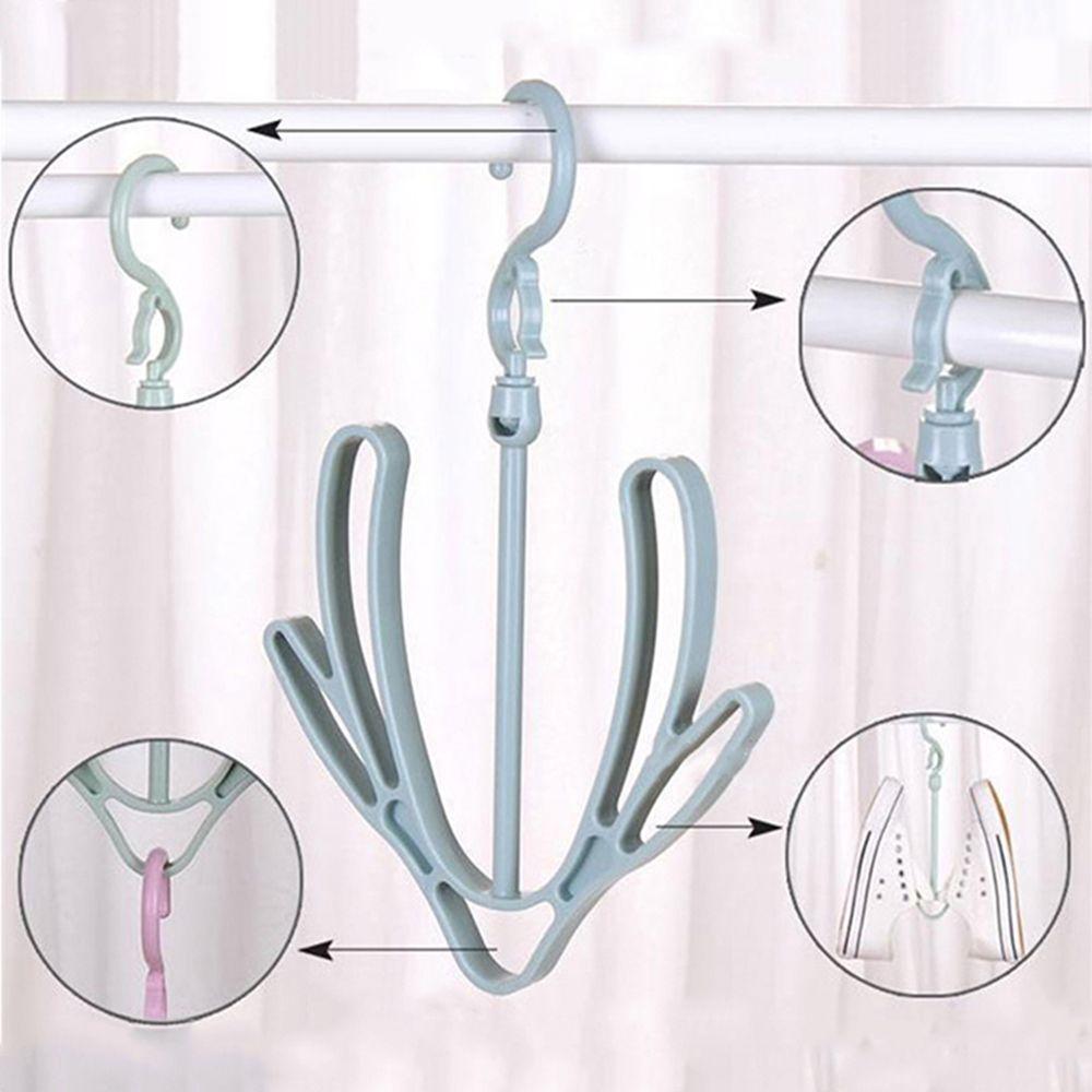 New Clothes Plastic Shoe Racks Storage Shelf Drying Hanger 2 Hooks