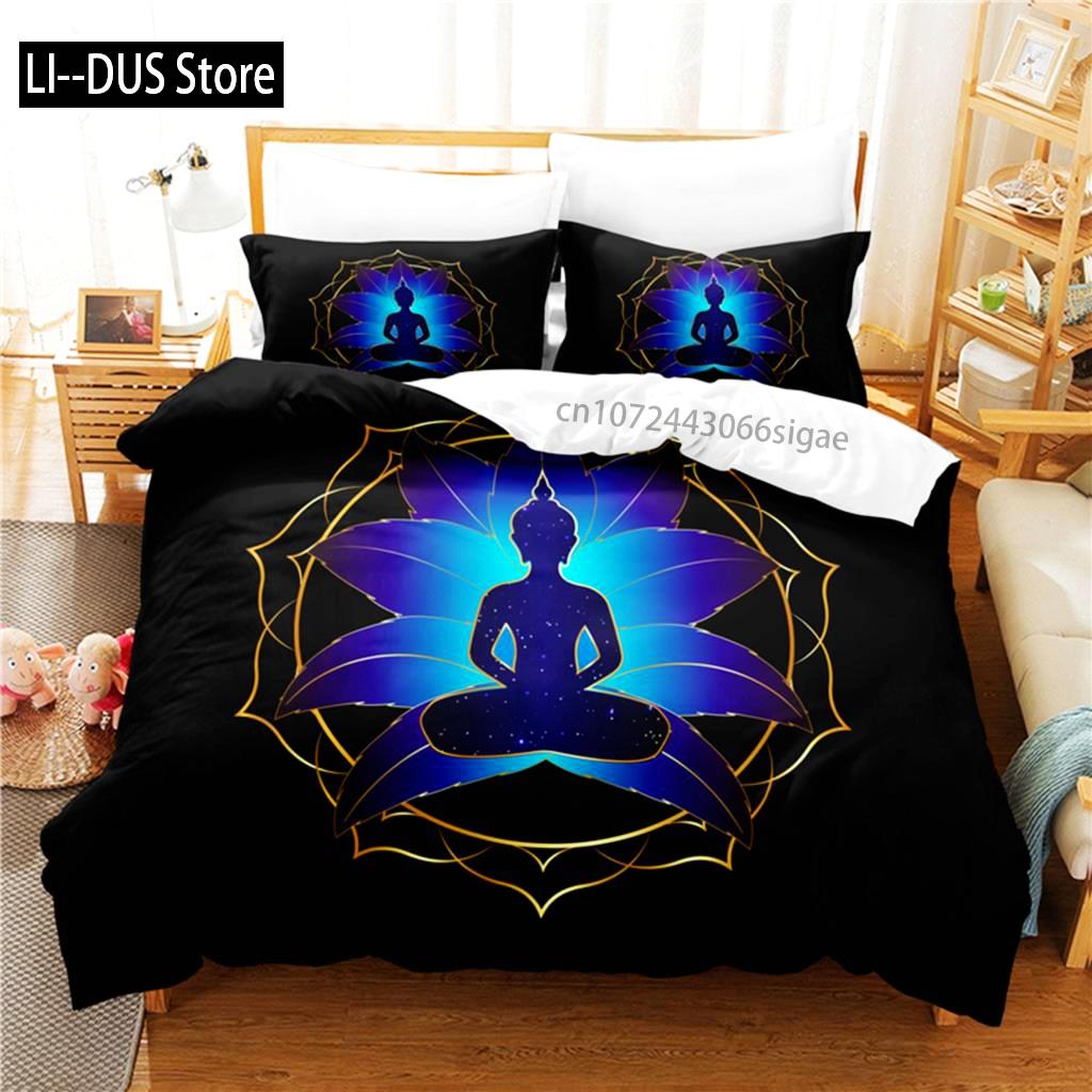 Boeddha Dekbedovertrek Boeddhistische Decoratie Exotisch Etnisch Slaapkamer Gelovige Vakantie Decoratief Dekbedovertrek Beddengoed Sets Voor Vrouwen Mannen Cadeaus