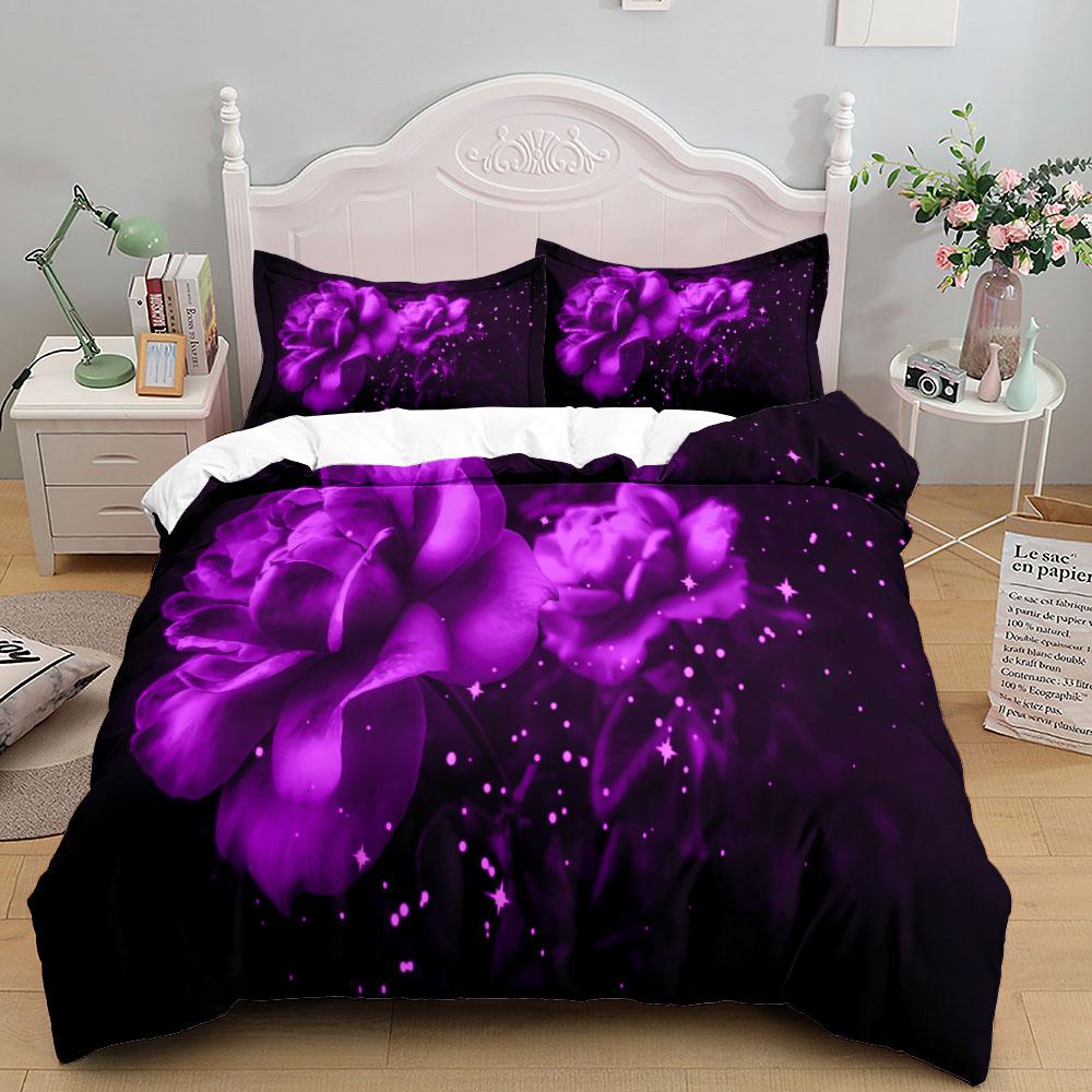3D Flowers Beautiful Duvet Cover Set UK Single Double Queen Full King Size Among Bed Linen Set
