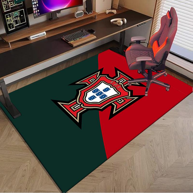 Portuguese Football Federation Crest Area Rug Office Rug, Chair Rug, Decor Carpet Livingroom Bedroom Mat, Large Size Fan Gifts Christmas Gifts