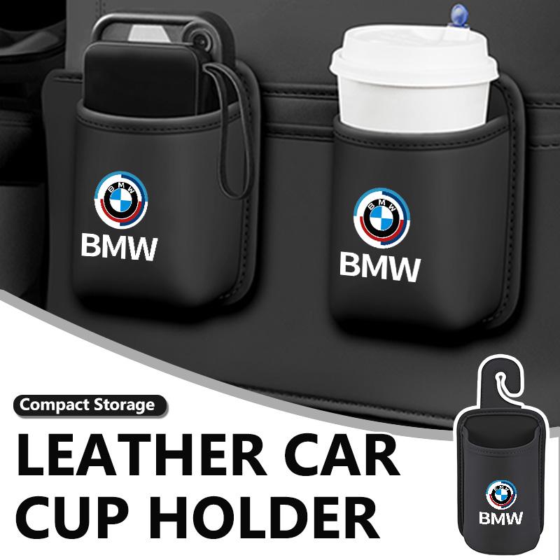 Leather Car Seat Cup Holder Hang Drink Storage Box Accessorie For BMW 1 3 4 5 6 7 Series M X1 X3 Alpina G20 F20 KF5