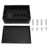 Recessed Floor Outlet Box Water Proof Stainless Steel Flat Socket Kit 4KW with 2 Two Prong 2 USB Port for Marble Black