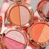 Lidschattenplatte, Mini, tragbar, stilvoll, perlmuttorange, goldener Glitzer, Lidschattenpalette für die Fotografie