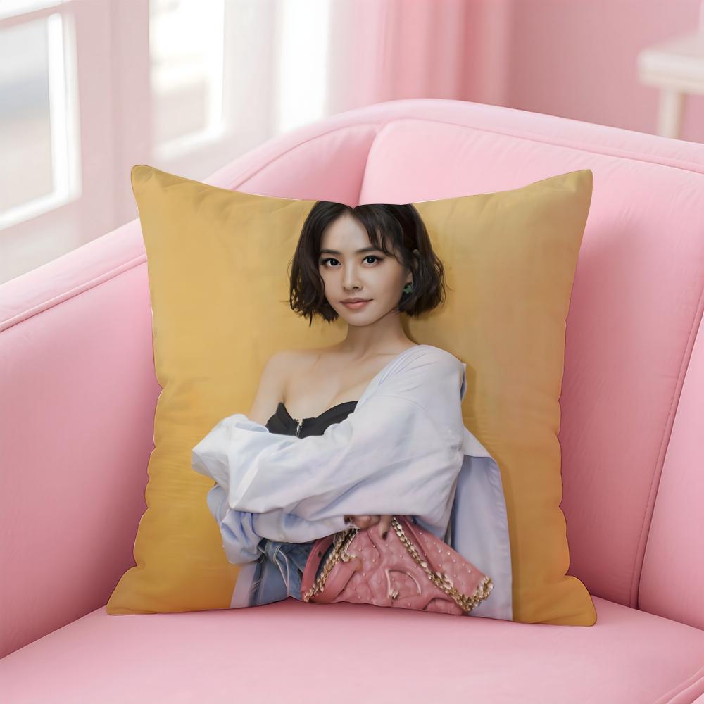 Popular fashionable Chinese singer JJolin Tsai Cushion Cover Pillow Case Soft Friendly Fabric  Concealed Zipper