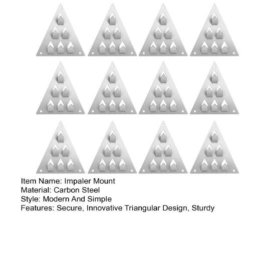 12 Pcs Surface Mount Impaler for Acoustic Panels Triangle Push on Mounting Hardware with Screws 6-Prong Angled Acoustic Insulation Impaling Clips for