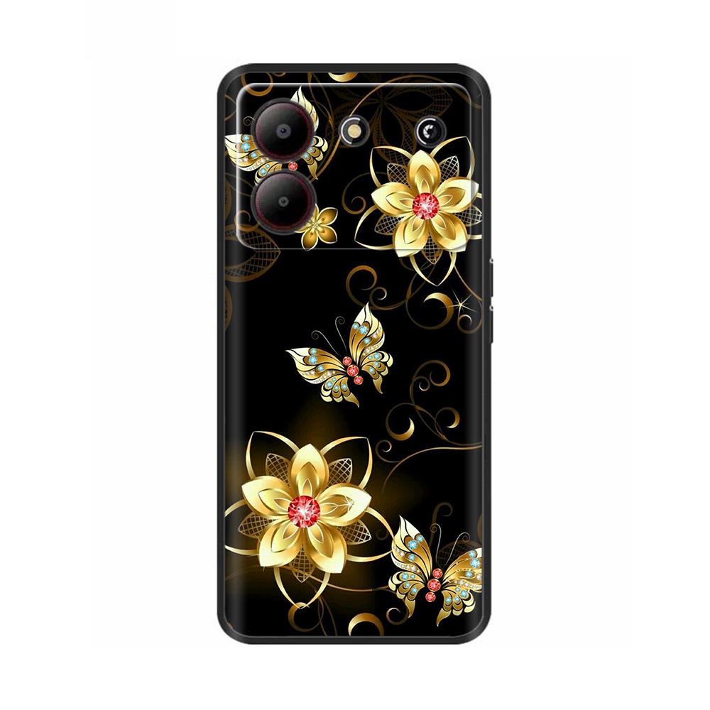 Cover For ZTE Blade A54 4G Case Silicone Painted Soft Protective Black Coque For ZTE Blade A34 BladeA54 Cartoon TPU BladeA34 Bag