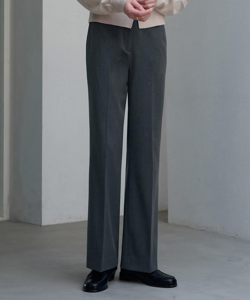 Deuloupisumeon Comfy Wool Straight Slacks [Black]