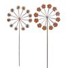 Metal Dandelion Garden Stake Distressed Rusty Dandelion Statue Outdoor 3D Flower Yard Art Stake for Garden Patio Lawn Flower Bed Decoration