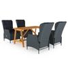 Exclusive House - 5-piece Dark Grey Garden Dining Set