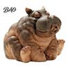 Weather Resistant Hippo Ornament Water Spitting Hippopotamus Figurine, Realistic Resin Statue, Animal Spraying Decor Fountain Sculpture for