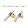 Copper Worm Gear and Worm 0.5/1/1.5M 15-60T 45# Steel/Stainless Steel Transmission Ratio 20/25/30/40/50 Reducer Accessories
