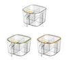 Kruidenbox met 4 vakken en klikdeksel met lepel Transparante kruidenpot Stapelbare Plastic Keukenorganizer voor Zout Suiker Kruiden