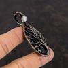 Tree Of Life Nuummite Pendant Copper Wire Wrapped Gemstone Pendant Handmade Copper Wire Wrap Jewelry Gift For Her Rainbow Moonstone Pendant