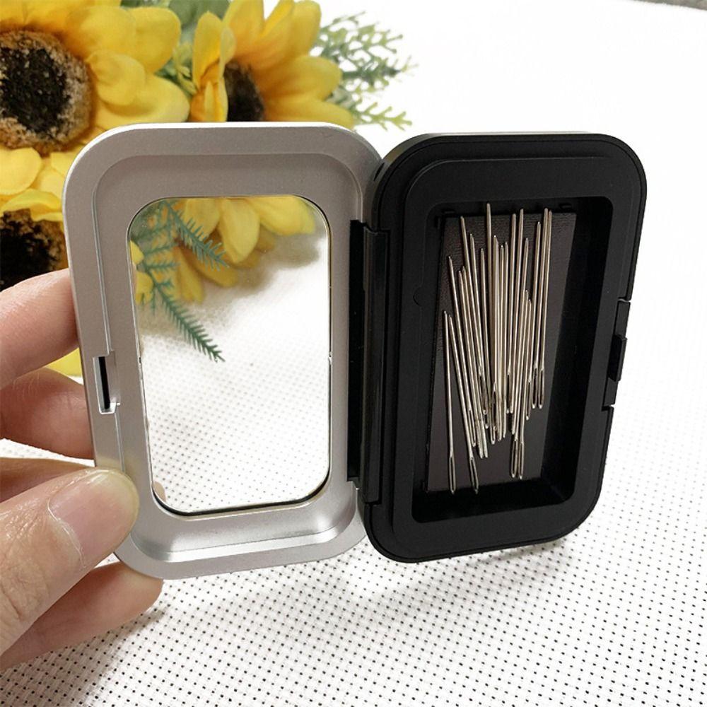 Black Rectangle Sewing Needle Magnetic Storage Case Portable Black Needle Storage Case Box Sewing Tool Accessories KTY