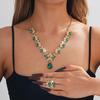 Elegant European & American Style Floral Necklace & Earrings Set for Brides – Luxurious Jewelry
