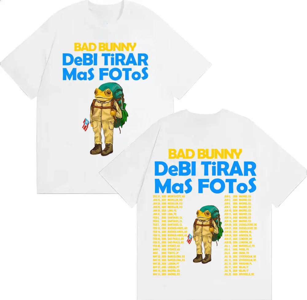 Rapper Bad Bunny Debi Tirar Mas Fotos DTMF Album 2026 Tshirts Unisex Women Vintage Cartoon Fashion Short Sleeve T Shirt Streetwear
