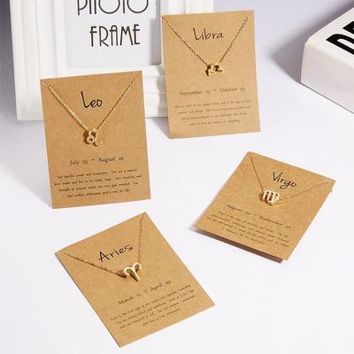 Stainless Steel Star Zodiac Sign 12 Constellation Choker Necklaces Pendants Aries Libra Leo Collier Birthday Gift