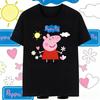 2026 Summer New Peppa Pig Summer Cartoon Pattern Pure Cotton Print Unisex TShirt Breathable and LooseFitting for Leisure Use