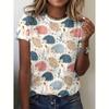 Women's T-shirt Animal Hedgehog Print Casual O-Neck Short Sleeve Pullover Summer Daily Outdoor Plus Size T-Shirt Women Clothing