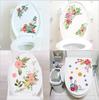 Floral Toilet Stickers Gorgeous Flower Decals Wall Mural Bathroom Ornament Home Decoration Creative Design Removable PVC Gift