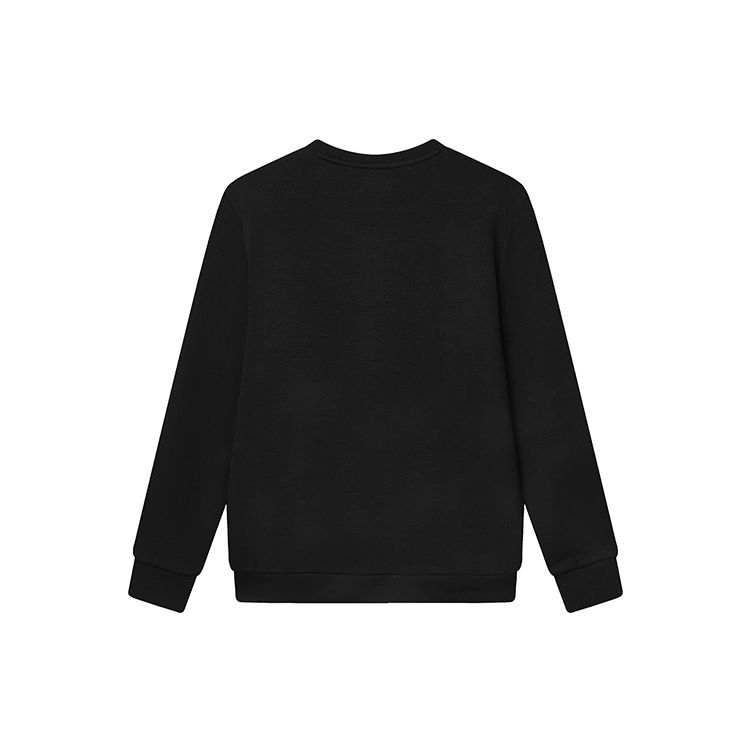 Fila Logo Printed Knit Crewneck Sweatshirt Men Sweatshirt Black F11M319214F-BK