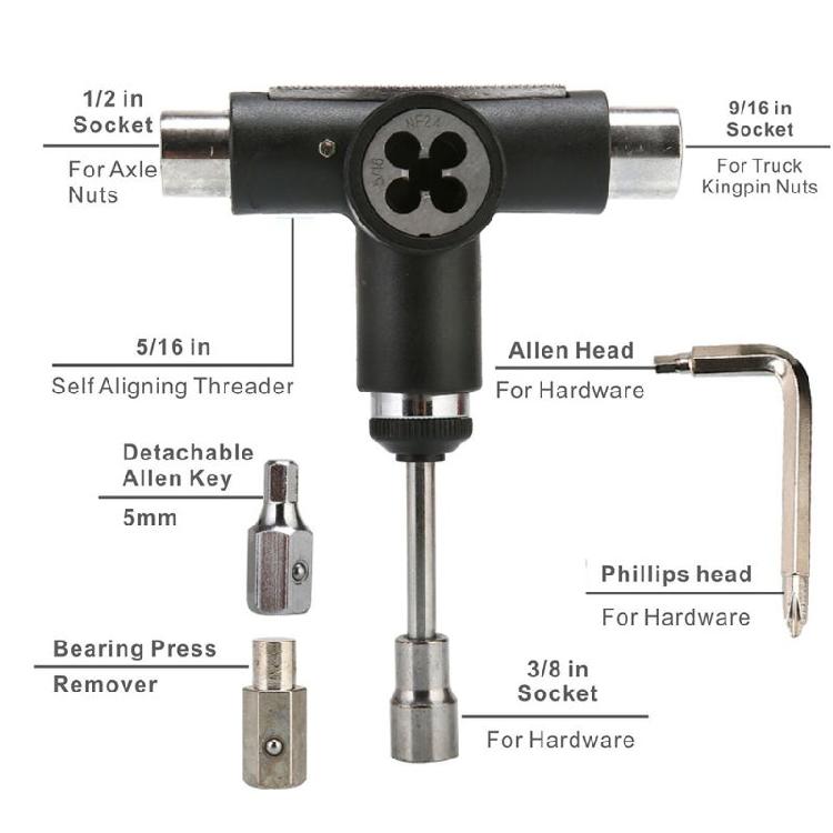 All In One Skateboard Tool Kit Y/for T for Head Skateboard Screwdriver Roller Sk