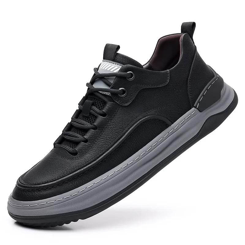 Scarpe da Uomo in Vera Pelle alla Moda Marca di Lusso Scarpe Casual Scarpe da Ginnastica Stringate da Uomo Italiane Traspiranti Scarpe Sportive Tenis Scarpa da Skateboard