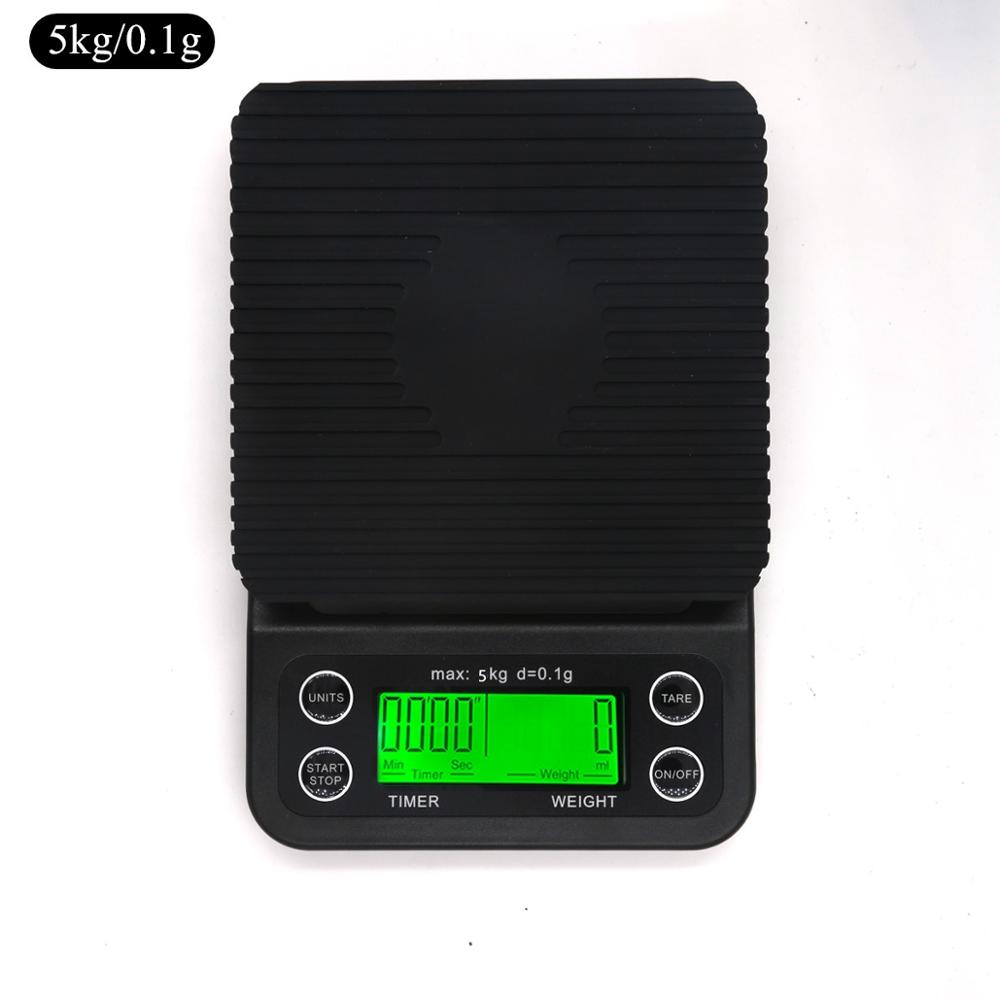 Drip Coffee Scale 1kg 2kg/1g 3kg 5kg/0.1g 10kg/1g Timer Food weight LCD Electronic Kitchen Scale High Precision Weighing Balance