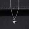 Stainless Steel Eight-Pointed Star Necklace - Elegant European & American Style Women's Jewelry