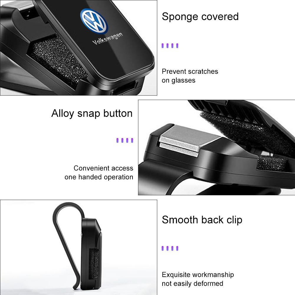 XMZSA1 Car Eyeglass Clip Sunshade Sunglasses Holder glasses storage clip For VW Volkswagen Polo Tiguan Passat Golf Jetta Lavida Touran