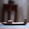 Creative Incense Holder Aromatherapy Ornament Incense Holder Boat Old Men Fishing Japanese Style Incense Stick Burner Home Decor
