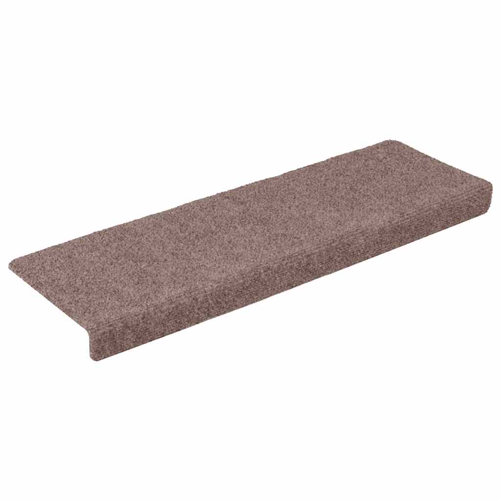 Self Adhesive Stair Treads 5 Pcs. 65 X 21 X 4 Cm Light Brown Rectangular Edge