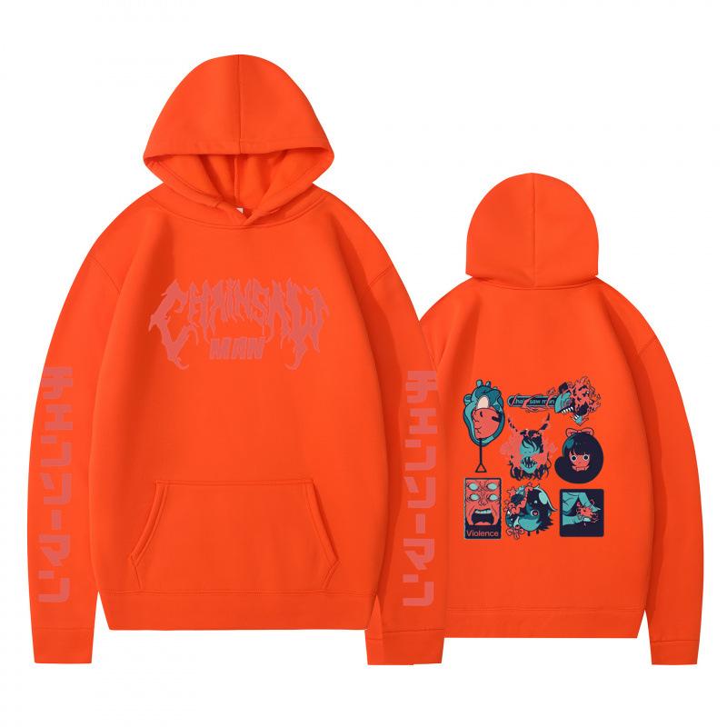 Autumn Winter Fashion Casual Hoodie Cartoon Anime Small Item Icon Double Sided Printed Men's Womens Loose Sports Hoodie
