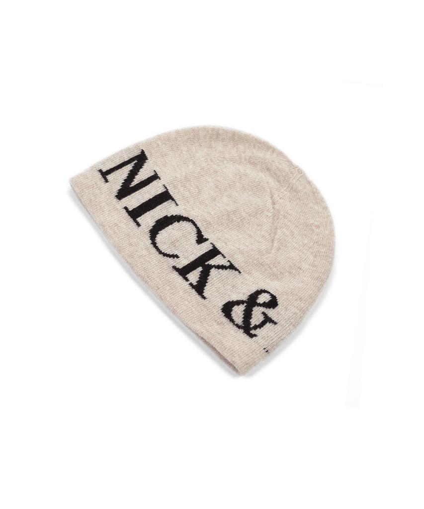 Nigaennikol Cashmere Lettering Jaquard Beanie_Beige