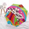 1pc Powerpuff Girls Automatic Opening Folding Umbrella with 8-Bone Iron Frame - Outdoor for Fans, Travelers, Everyday Use, Festival Gift.P003