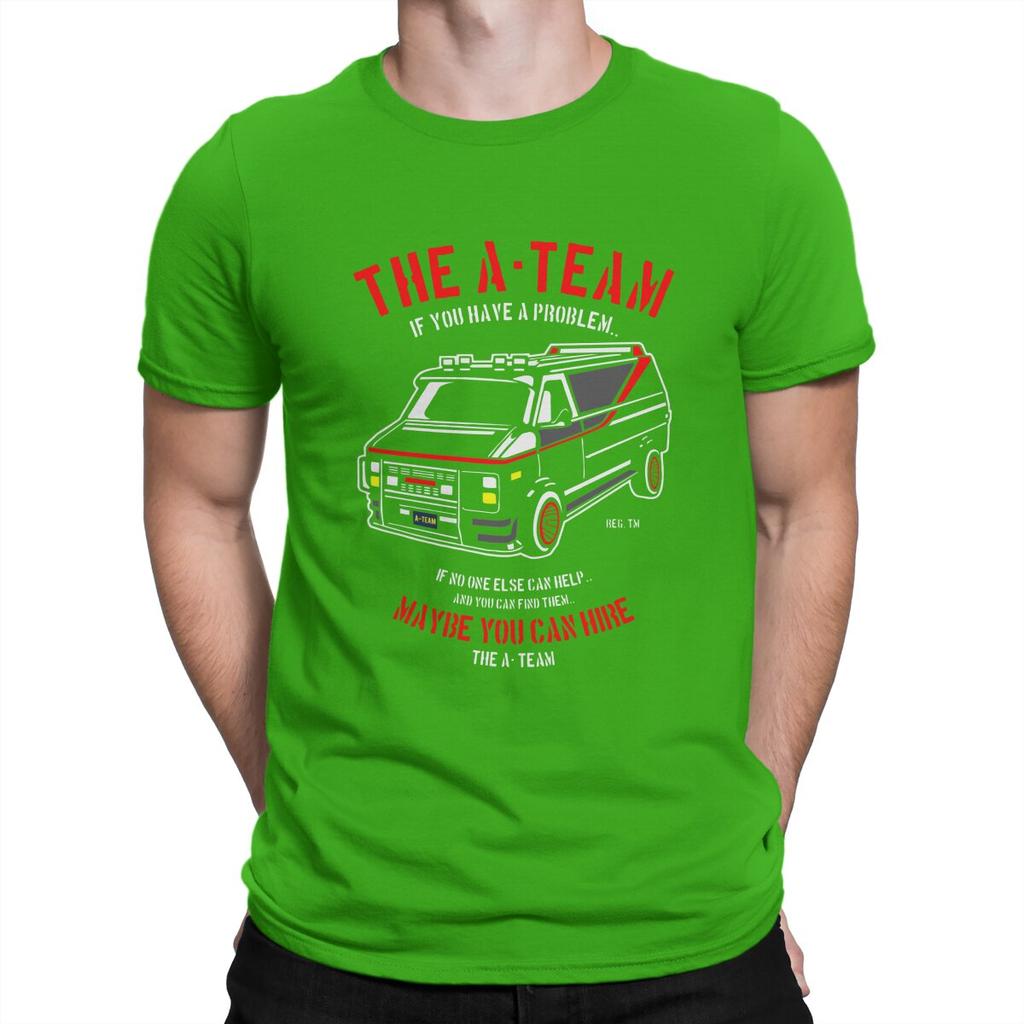 Mashup TV 80s Hanniba Men T Shirt The A-Team Crazy Tee Shirt Short Sleeve Round Collar T-Shirts Pure Cotton Printing Clothing