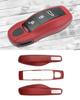 Porsche Macan Cayenne 718 Sleutelhangerhoesje, Porsche Cayman Panamera 911 Boxster Accessoires Sleutelhanger Sleutelhangerhoesje (Bordeauxrood)