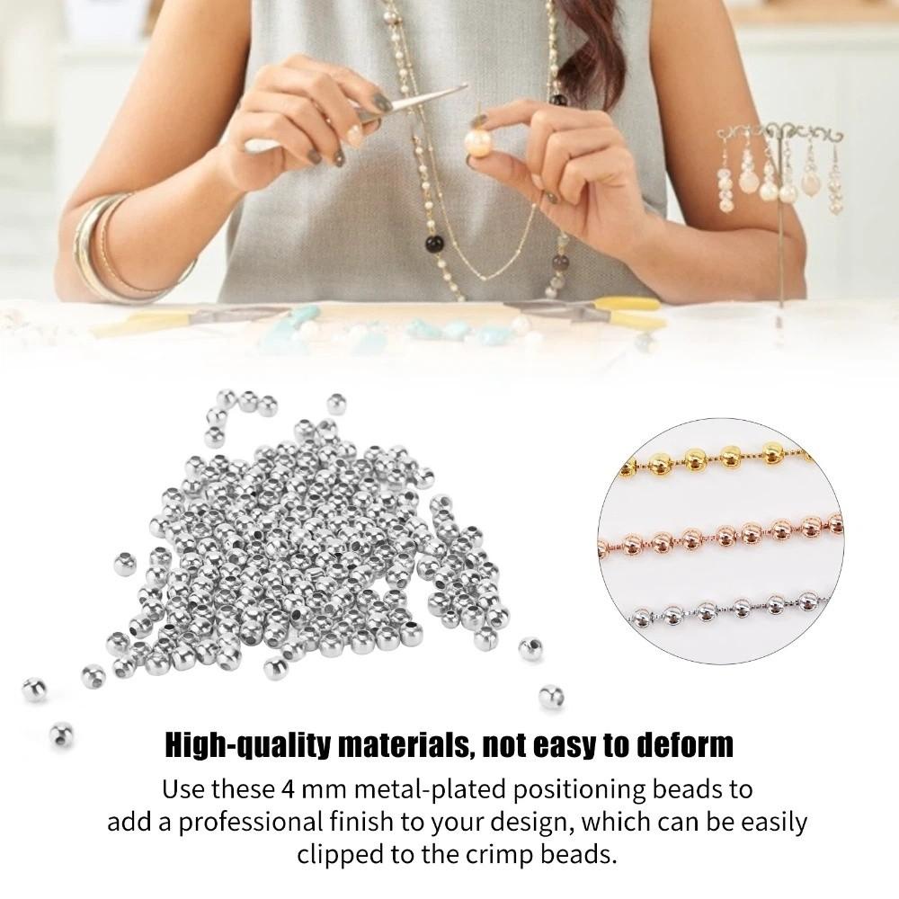 200pcs Smooth Round Seed Beads Ball End Partition Beads Jewelry Tools Jewelry Beads DIY Jewelry