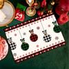 HOT Linen Christmas Faceless Gnome Dwarf Printed Table Place Mat Cloth Placemat Coaster Kitchen Table Decoration and Accessories
