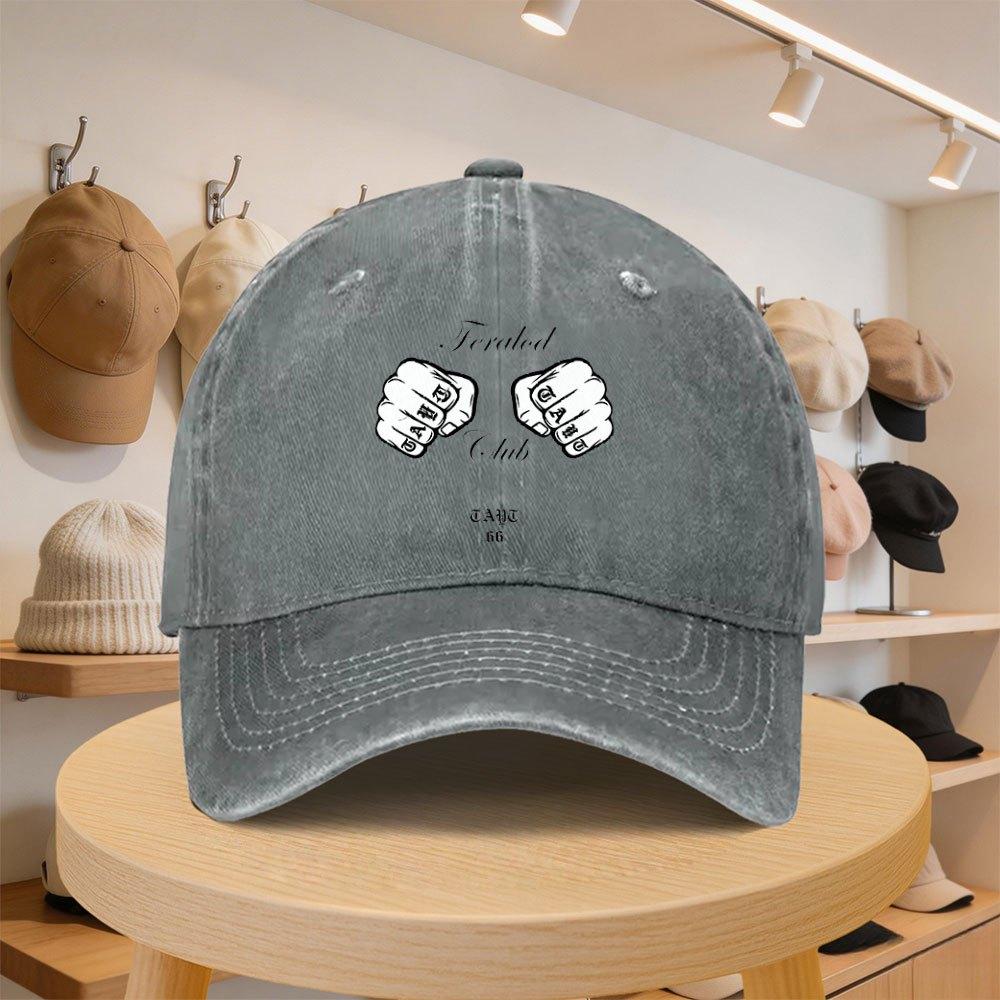 Mens Baseball Cap with Tattoo Fist Design Fashionable Casual Hat Adjustable for Spring and Autumn Travel Beach Vacations