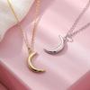 Cute Simple Moon Pendant Necklaces for Women Bohemia Gold Color Chain Choker Necklace Metal Jewelry Bijoux Collares