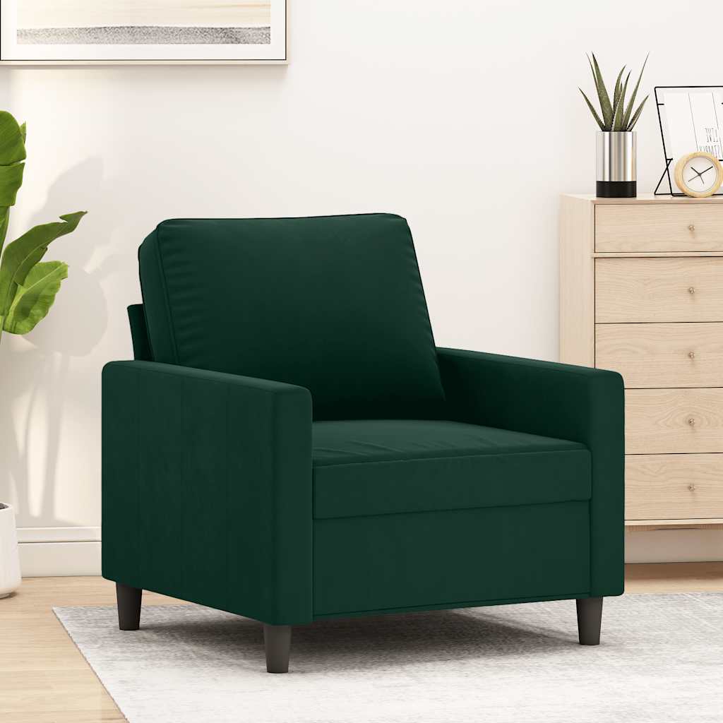Armchair Dark Green 60 cm Velvet