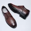 Herren Oxford Schuhe aus echtem Leder mit spitzer Zehenpartie, formelle Kleiderschuhe, Freizeitschuhwerk, Gentleman-Businessschuhe, Sneakers mit dicker Sohle