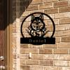 Vintage Wolf Metal Wall Art, Monogram Decor for Living Room Office Outdoor