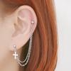 Chain Cross Surgical Piercing Two Piercings