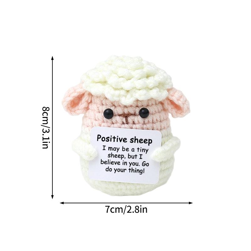 Crochet Positive Energy Dolls Cute Mini Pocket Hug Knitted Potatoes Handwoven Figurine Crafts Kawaii Crochet Animals Xmas Gifts