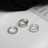 Yousheng 3Pcs Women Rings Geometric Opening Adjustable Jewelry Korean Style Smooth Surface Finger Rings Birthday Gifts