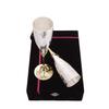 Versilbertes graviertes Kelch-Sektglas mit schwarzer Box, Bestes für Partys, Diwali-Geschenkset, je 100 ml, 2er-Set
