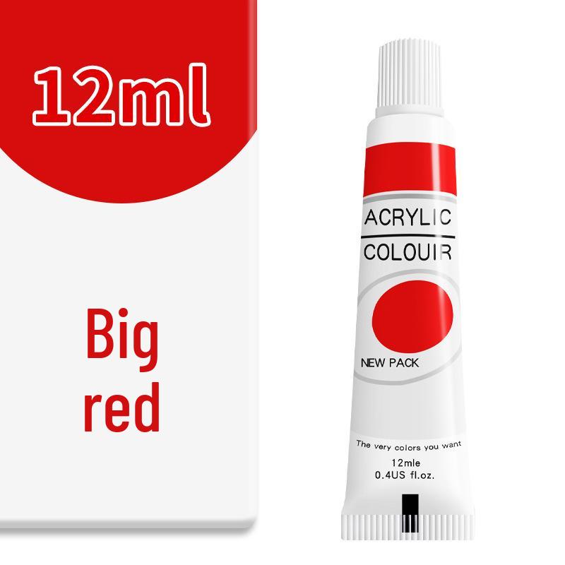 12-Color Acrylic Paint Tubes: 12ml for Kids' DIY and Hand-Painted Wall Art